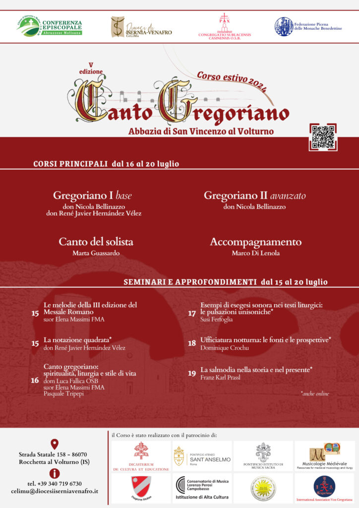 corso canto gregoriano 2024 italia molise isernia monastero